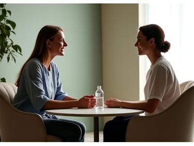 Professional health coach consulting with client